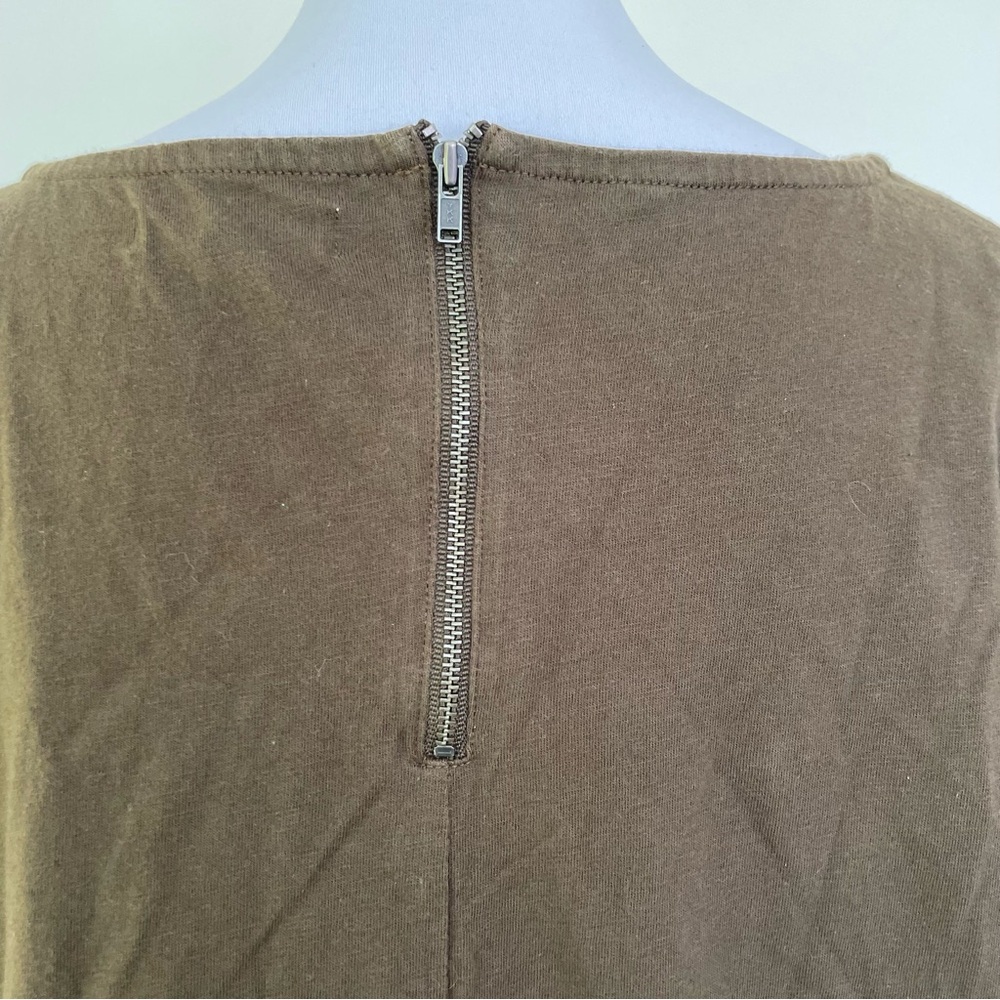 Madewell Zip Back Swing Shirt size Large Olive Green L - Picture 5 of 8